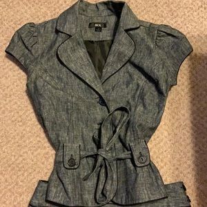 Adorable jacket with belt tie.